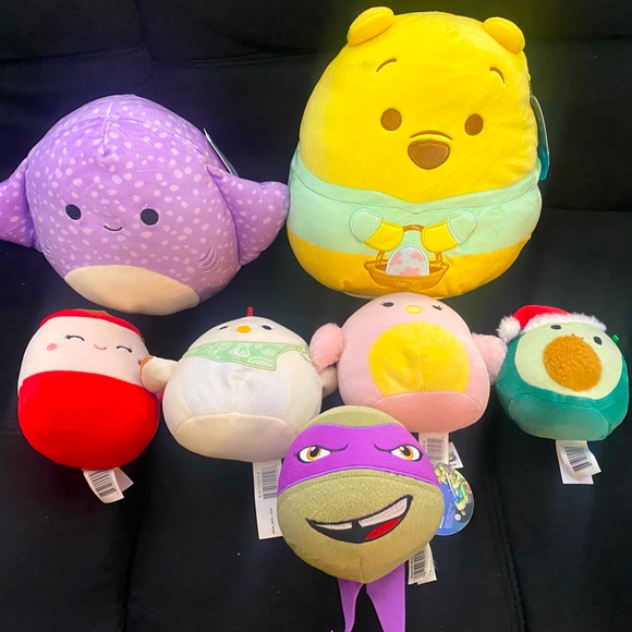 Squishmallow Lot of 6 Plus TMNT Donetellio ball - Picture 1 of 2